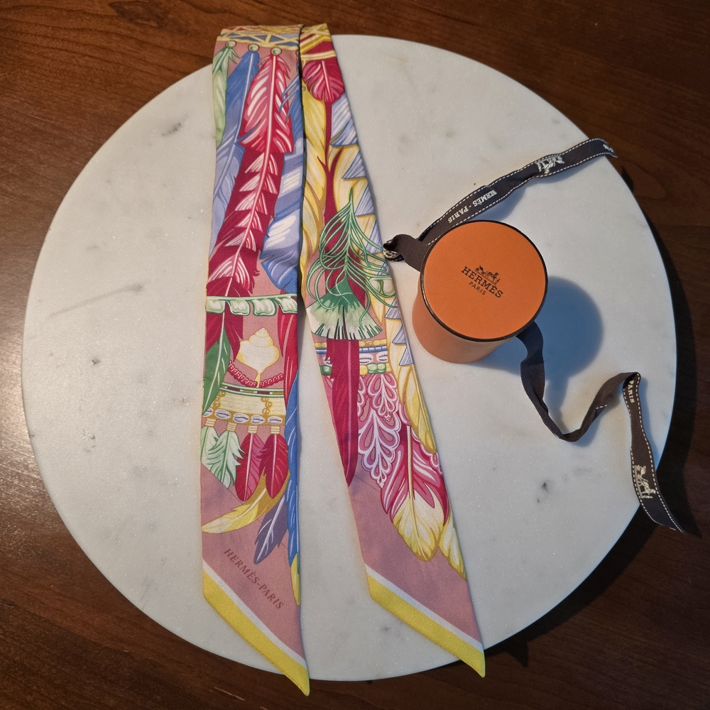 Hermes Red and Pink Silk Scarf Vibrant Pattern